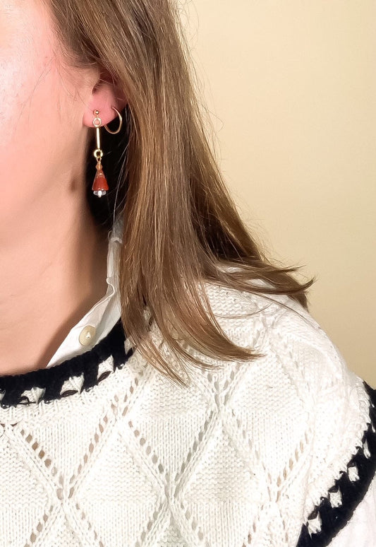 Red Jasper Cone Earrings