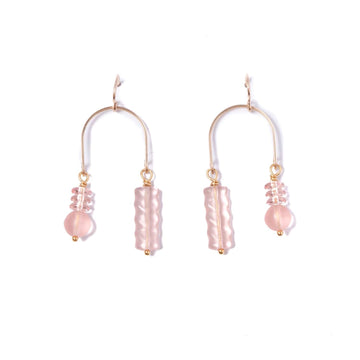 Composition Swing Earrings in Rose
