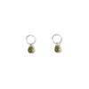 olive-glass-teardrop-stud-earrings-sterling-silver handmade jewelry by michelle starbuck designs