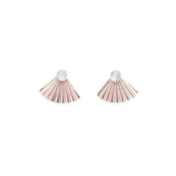 Silver Aquamarine Mini Pleat Jacket Earrings