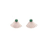 Silver Mini Pleat Jacket Earrings with Malachite Studs