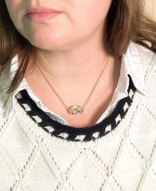 Small Oval Lampwork Bead Necklace