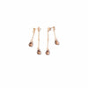Smoky Topaz Glass Double Drop Earrings