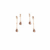 Smoky Topaz Glass Double Drop Earrings