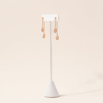 Smoky Topaz Glass Double Drop Earrings