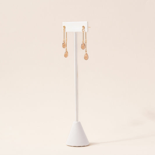 Smoky Topaz Glass Double Drop Earrings