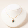 Square Charm Necklace with Red Jasper, Tiger's Eye, Malachite, Sodalite