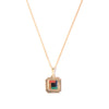 Square Charm Necklace with Red Jasper, Tiger's Eye, Malachite, Sodalite