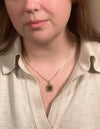 Square Charm Necklace with Red Jasper, Tiger's Eye, Malachite, Sodalite
