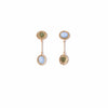 Blue Moonstone + Jade Vintage Starburst Drop Earrings