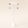 Blue Moonstone + Jade Vintage Starburst Drop Earrings