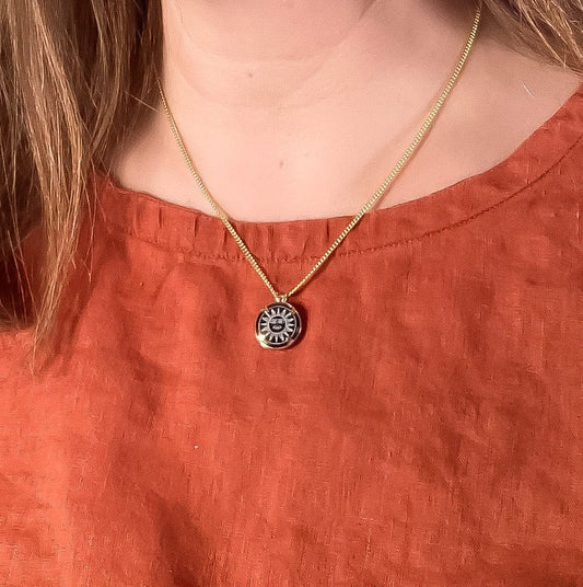 Vintage Sun Charm Necklace