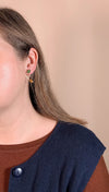 Jade + Tiger's Eye Cursive Earrings