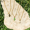 Tiny Mushroom Charm Necklace in Grass