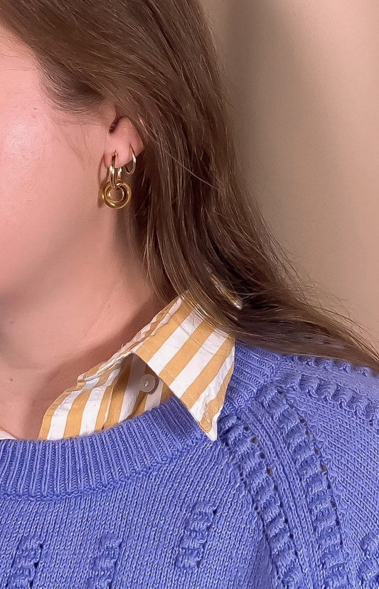 Topaz Glass Hoop Earrings