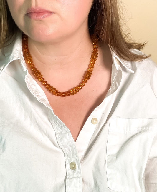 Topaz Glass Beaded Necklace