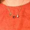 Tortoise Glass + Pearl Charm Necklace