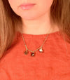 Tortoise Glass + Pearl Charm Necklace