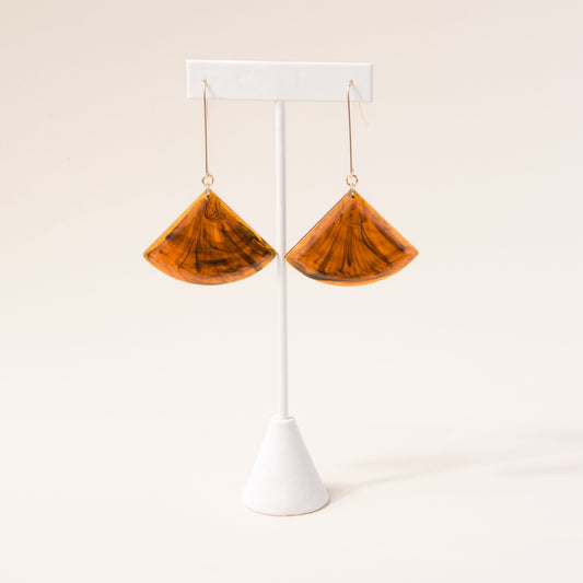 Tortoise Fan Earrings