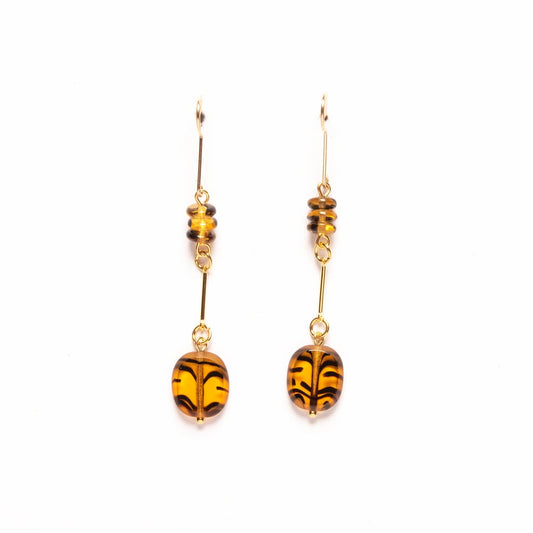 Tortoise Glass Drop Earrings