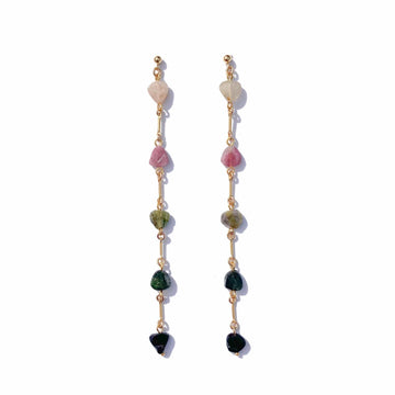 Tourmaline Minimal Charm Earrings