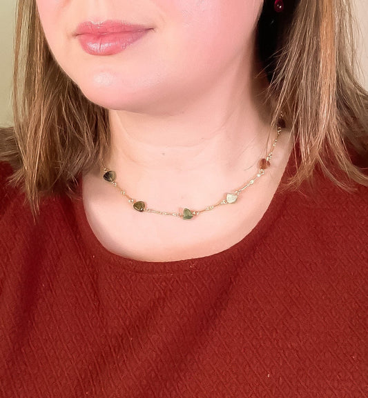 Tourmaline Minimal Charm Necklace