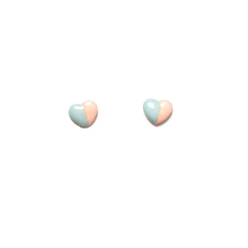 Vintage Enamel Pastel Heart Studs