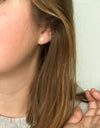 Vintage Enamel Ivory Oval Studs