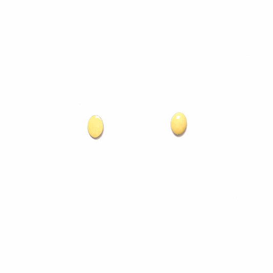Vintage Enamel Ivory Oval Studs