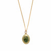 Oval Locket Necklace with Wyoming Jade