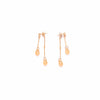 Yellow Opal Glass Double Drop Earrings