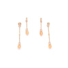 Yellow Opal Glass Double Drop Earrings