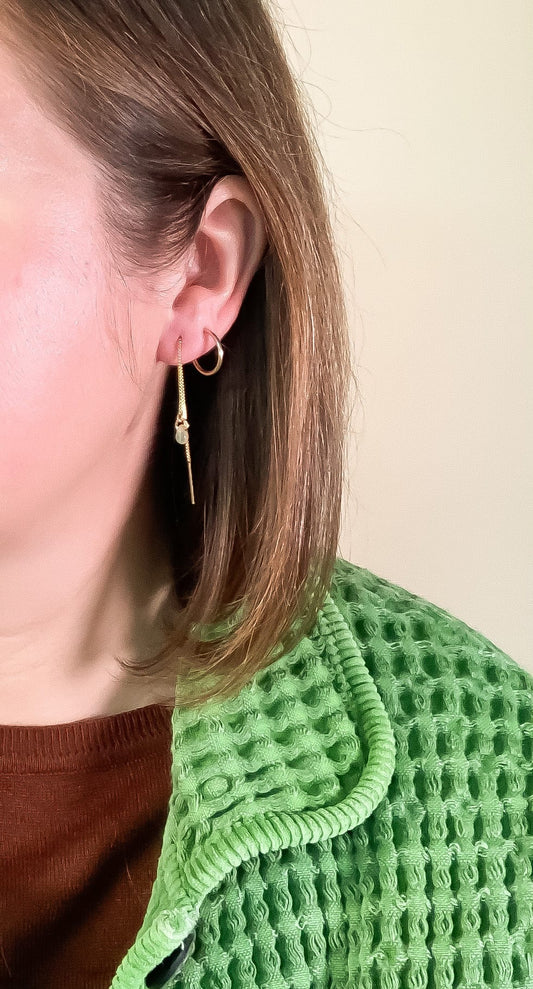 Yellow Opal Glass Teardrop Threaders