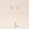 Cobalt Glass Teardrop Stud Earrings- Sterling Silver