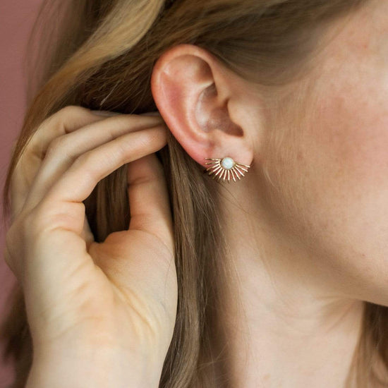 Beam Studs / Opal - Michelle Starbuck Designs