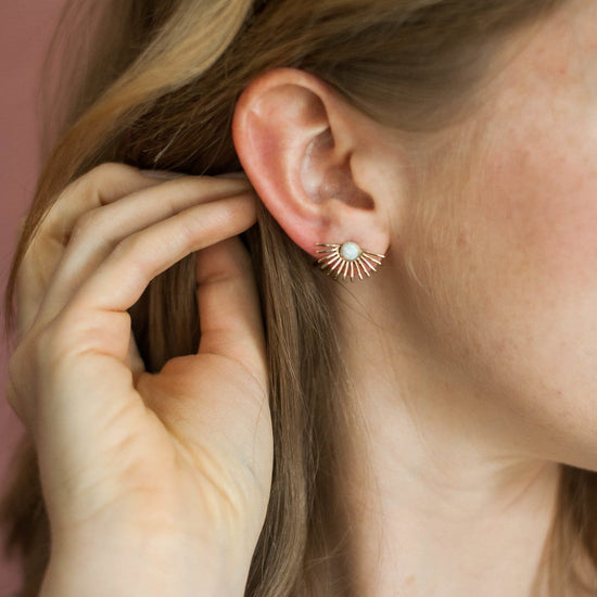 Beam Studs / Opal - Michelle Starbuck Designs