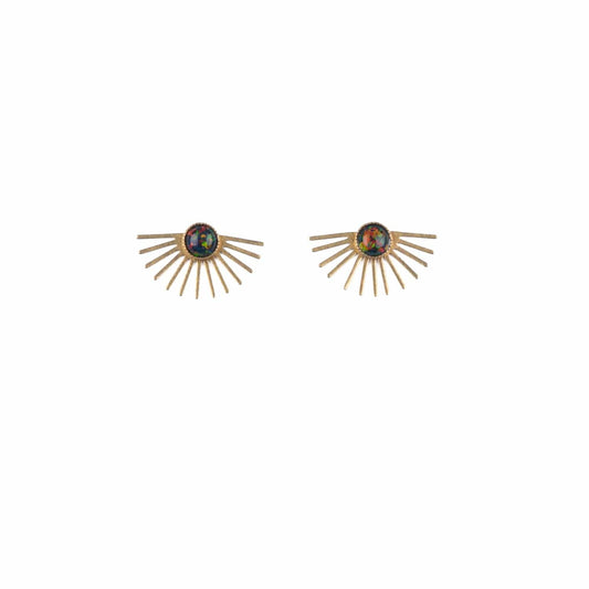 Beam Studs in Black Opal