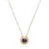 Checkered Circle Necklace in Black Opal