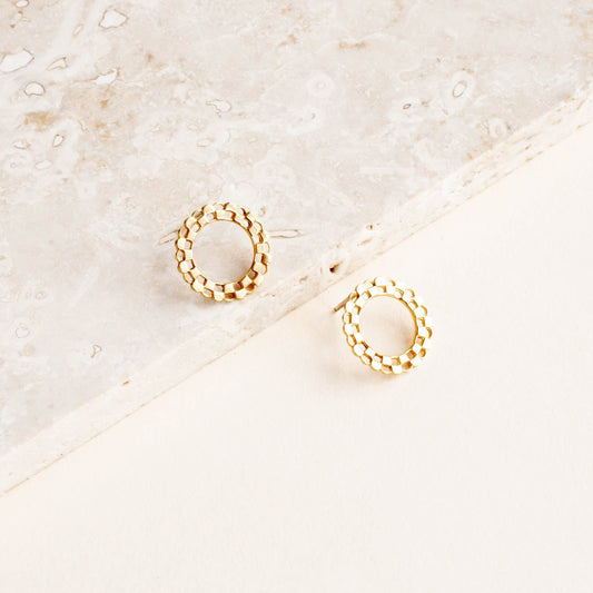 Checkered Circle Studs