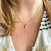 Tiny Mushroom Charm Necklace in Marigold