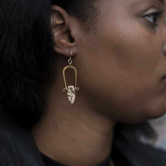 Amulet Earrings / Graphic Feldspar - Michelle Starbuck Designs