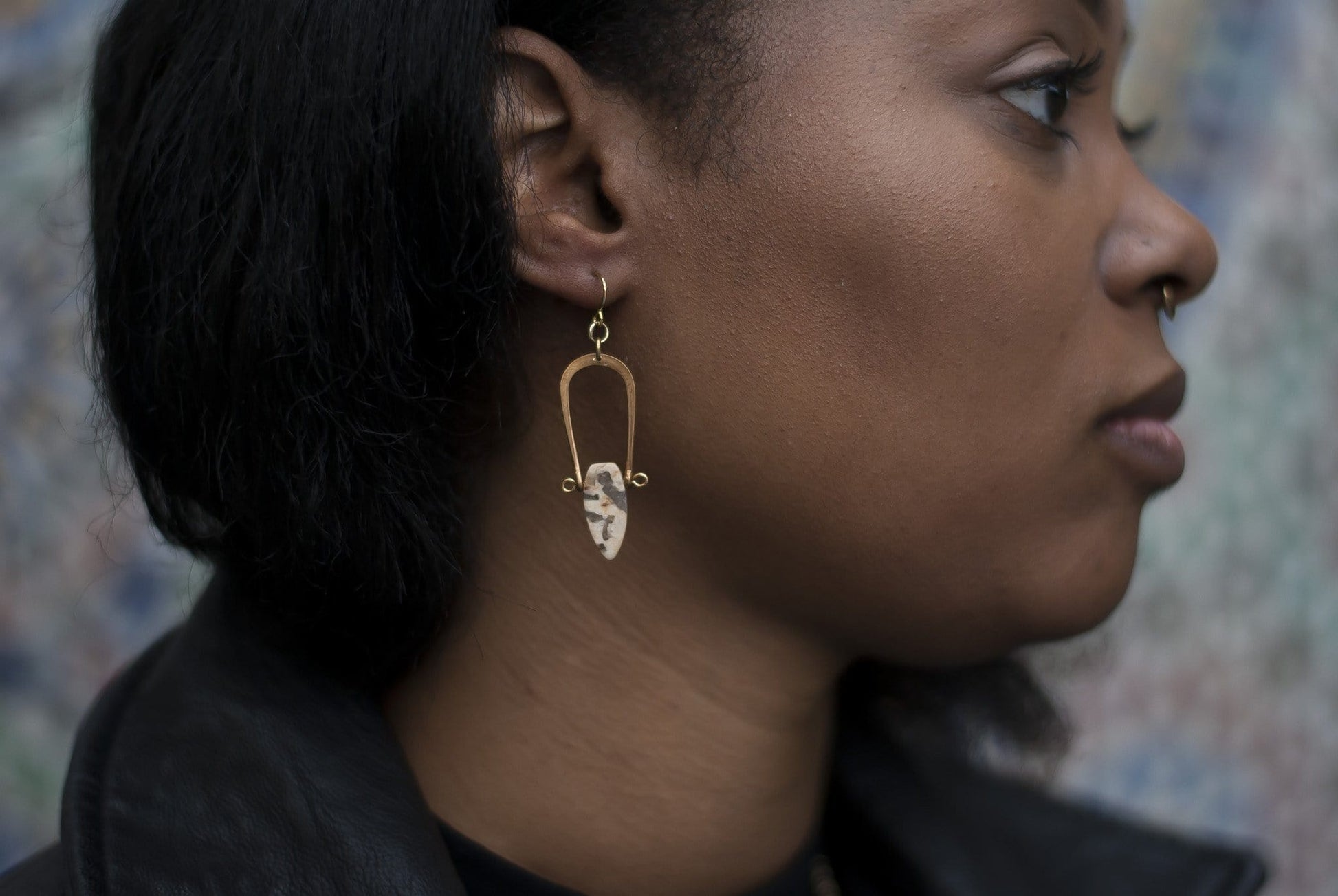 Amulet Earrings / Graphic Feldspar - Michelle Starbuck Designs