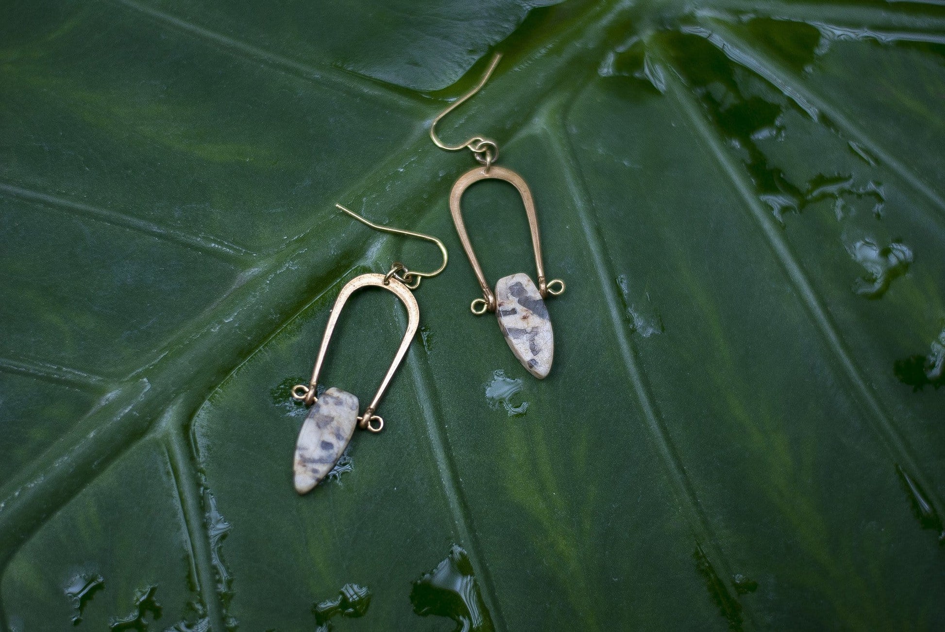 Amulet Earrings / Graphic Feldspar - Michelle Starbuck Designs