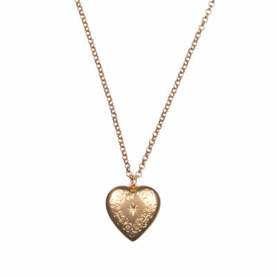 Floral Heart Charm Necklace