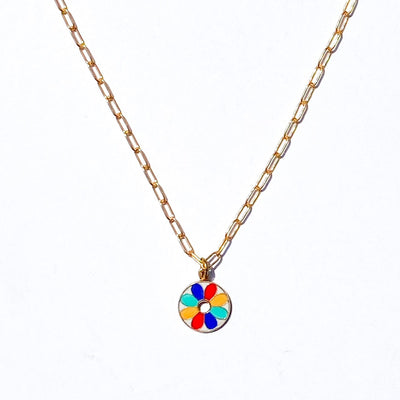 Flower Power Charm Necklace in Primary Palette