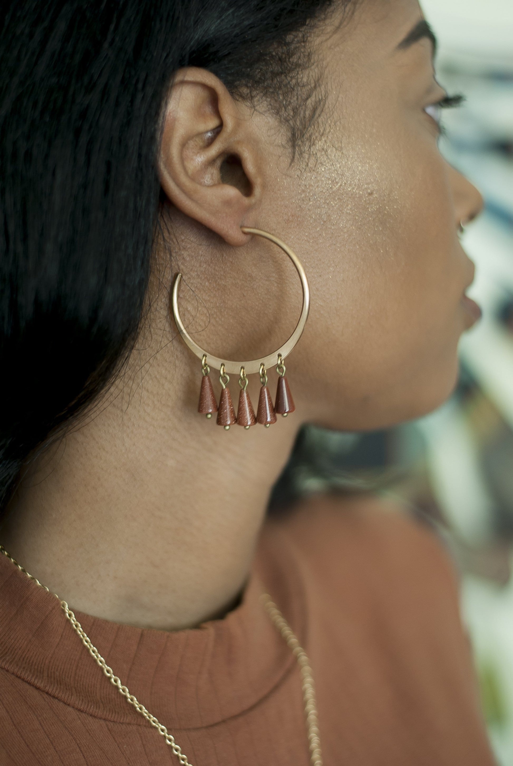 Halo Hoops / Goldstone - Michelle Starbuck Designs