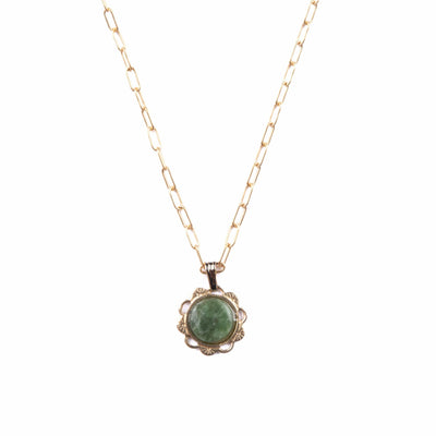 Scalloped Charm Necklace in Wyoming Jade