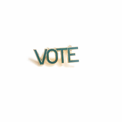 Vintage Vote Pin in Forest Green