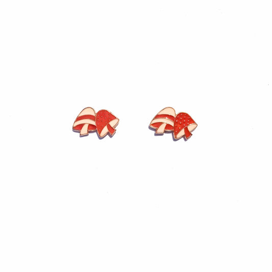 Mushroom Studs in Terra Cotta + Peach