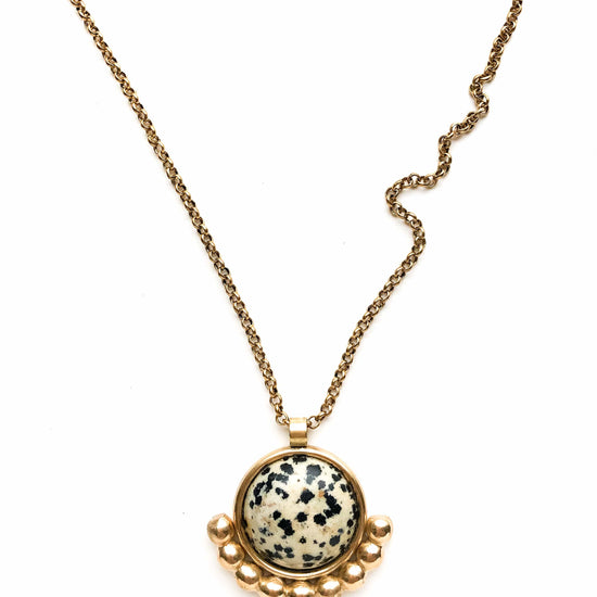 Dalmatian Jasper Spindle Pendant Necklace - Michelle Starbuck Designs